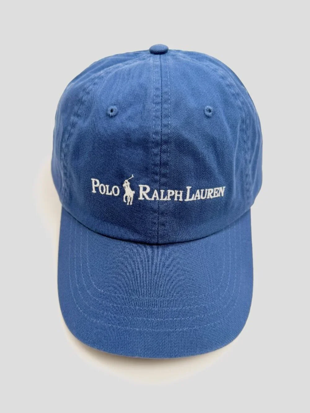 NWT POLO RALPH LAUREN EARTH BLUE SPELL OUT COTTON TWILL HAT